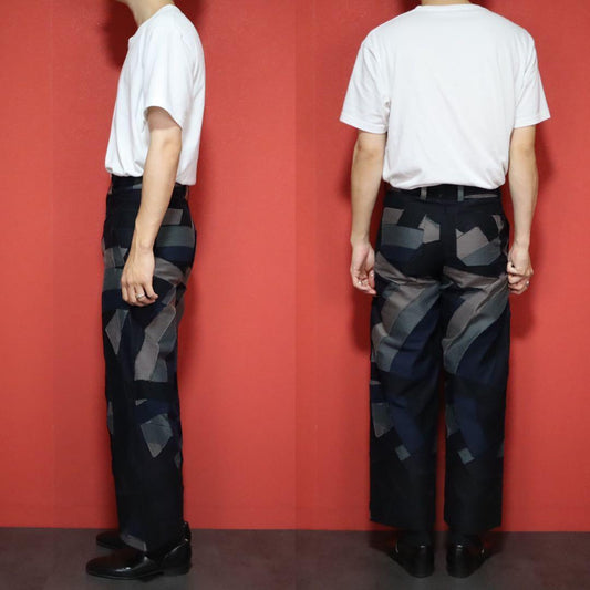 ISSEY MIYAKE 00s Reconstructed Patchwork Pants Black Size 1