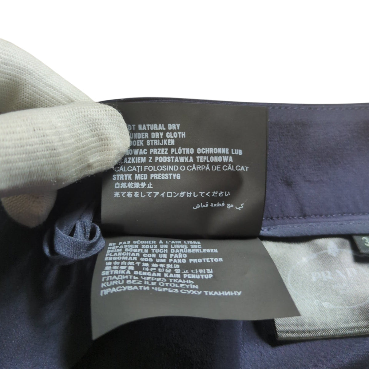 PRADA Silk Pleats Skirt Navy Size 38