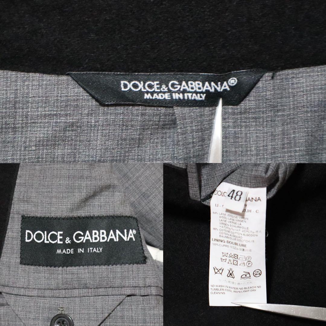 DOLCE&GABBANA Black Layered Double Wool Coat Size 48