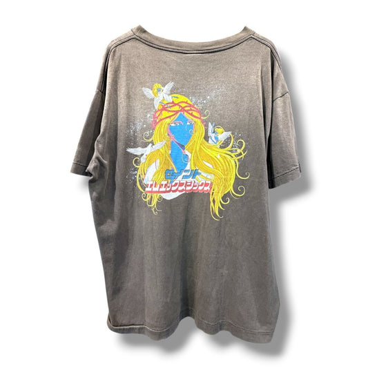 SAINT MICHAEL 23SS Blue Face Vintage T-Shirt Black Size XL