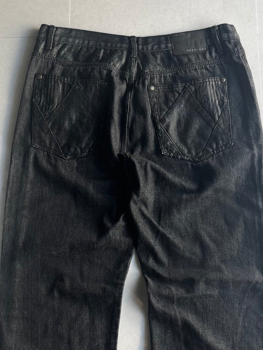 Sean John Black Wide Denim Jeans Size 40