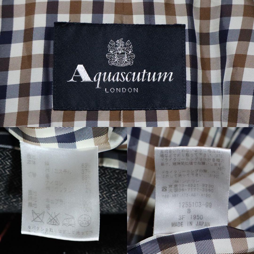 Aquascutum Black Club Check Panel Design Belted Size 8