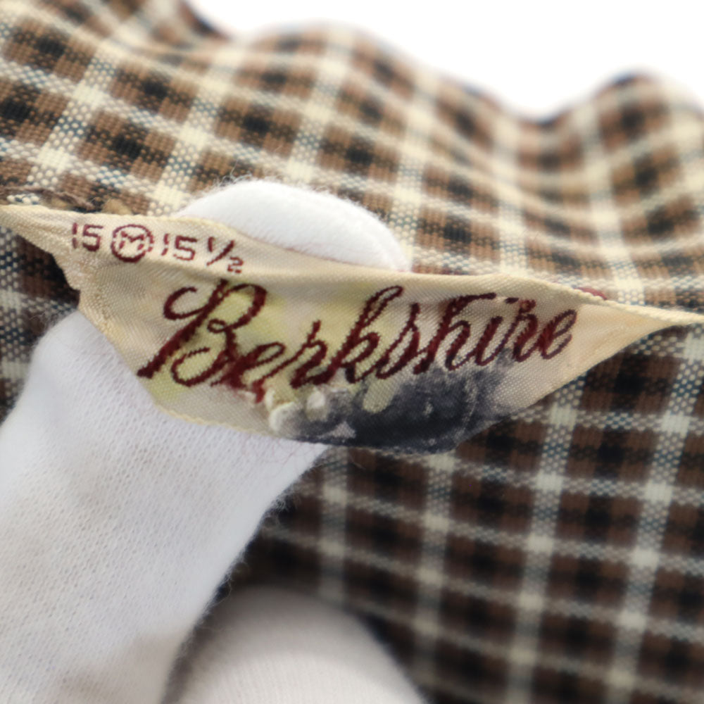 Berkshire 50s/60s Vintage Check Open Shirt Brown Size M