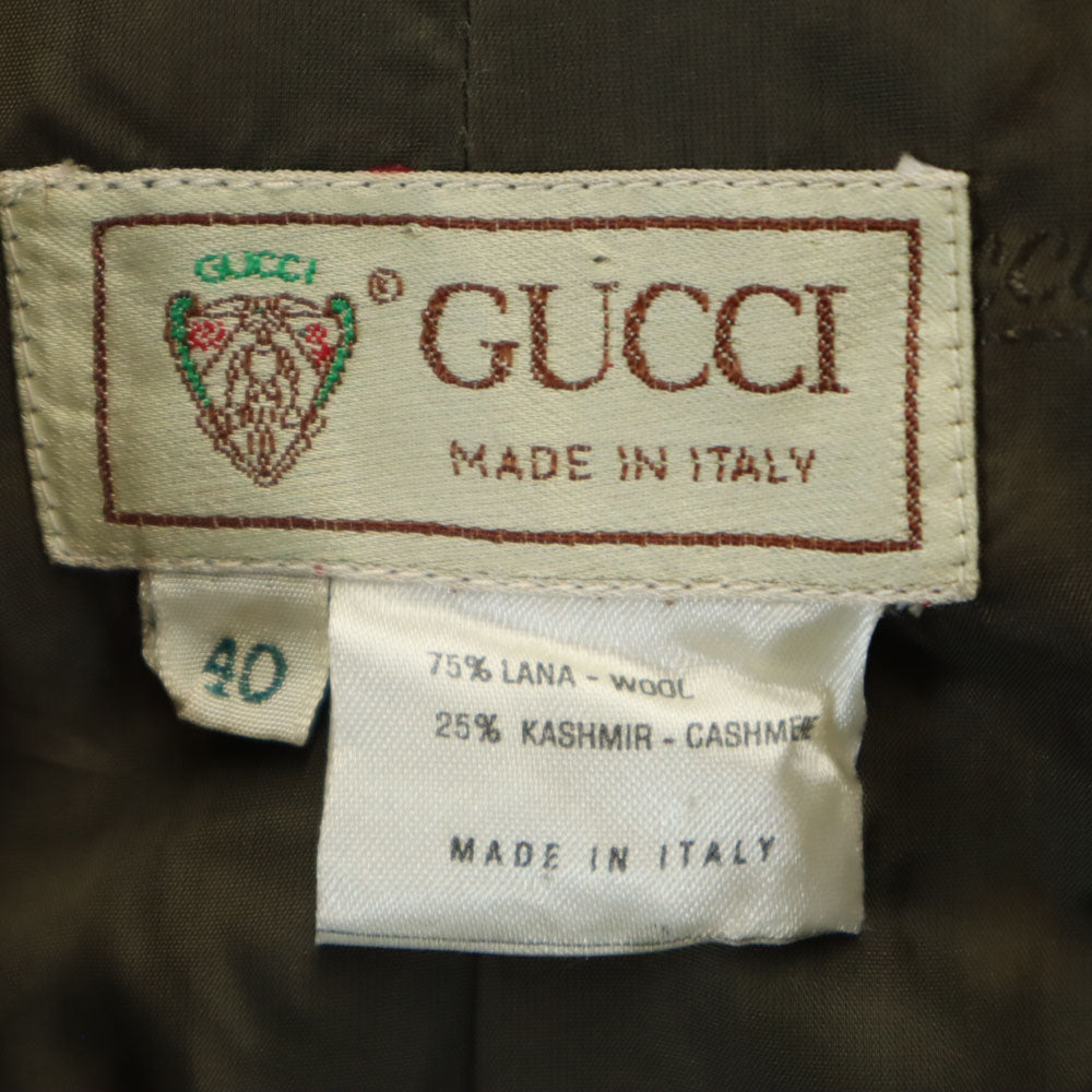 GUCCI 80s 90s Italian Wool Check Dbl Breasted Jacket Size 40