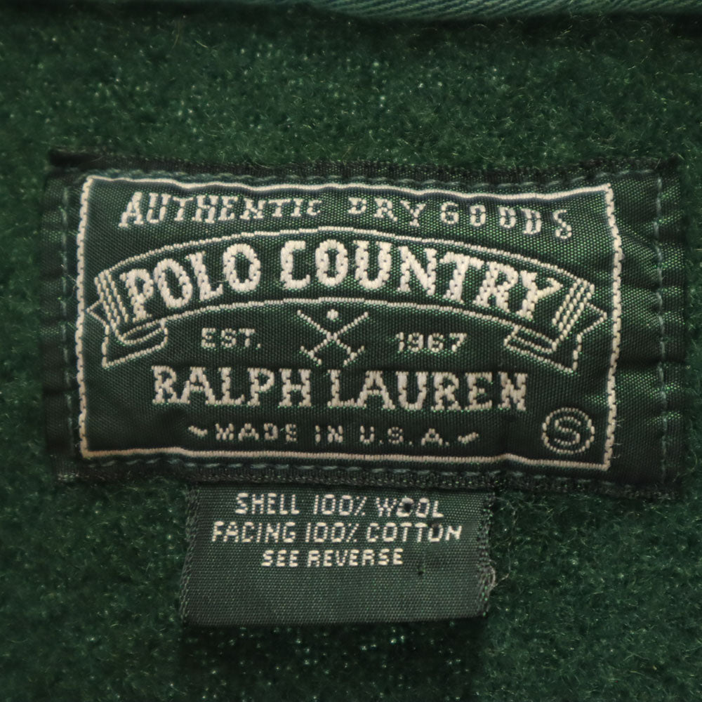 POLO COUNTRY 80s 90s USA Wool Long Sleeve Shirt Green Size S