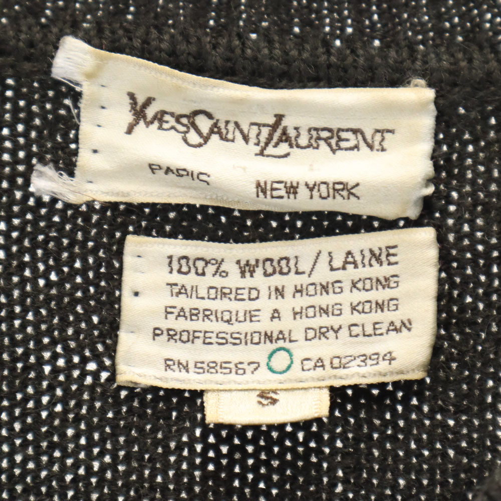 YVES SAINT LAURENT 80s Vintage Wool V-Neck Sweater Size S