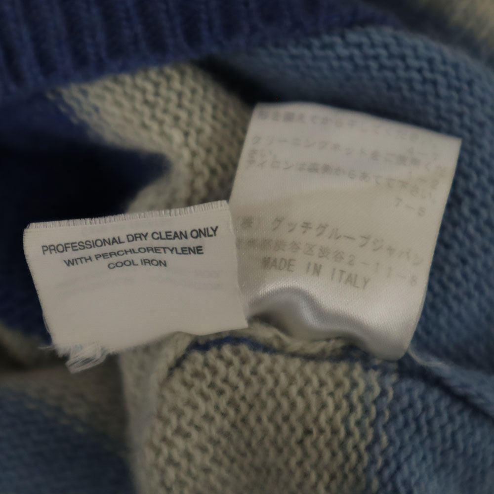 YVES SAINT LAURENT Italian Wool Striped Sweater Blue Size S