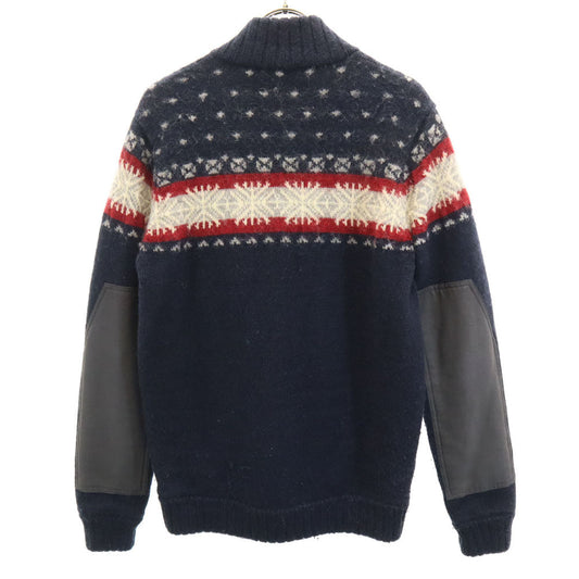 HYSTERIC GLAMOUR Nordic Knit Jacket Navy Size S