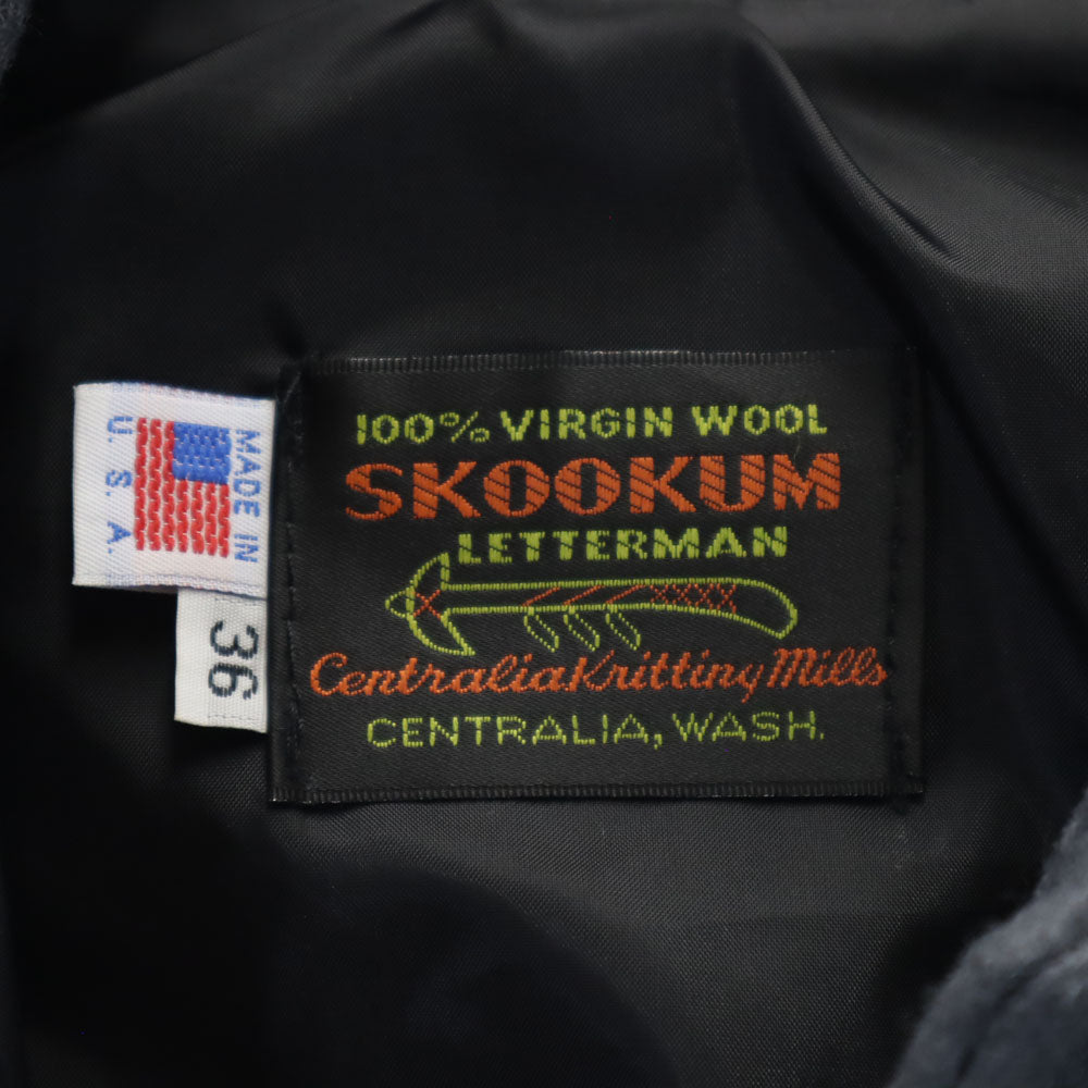SKOOKUM USA Made Melton Varsity Jacket Charcoal Gray Size 36