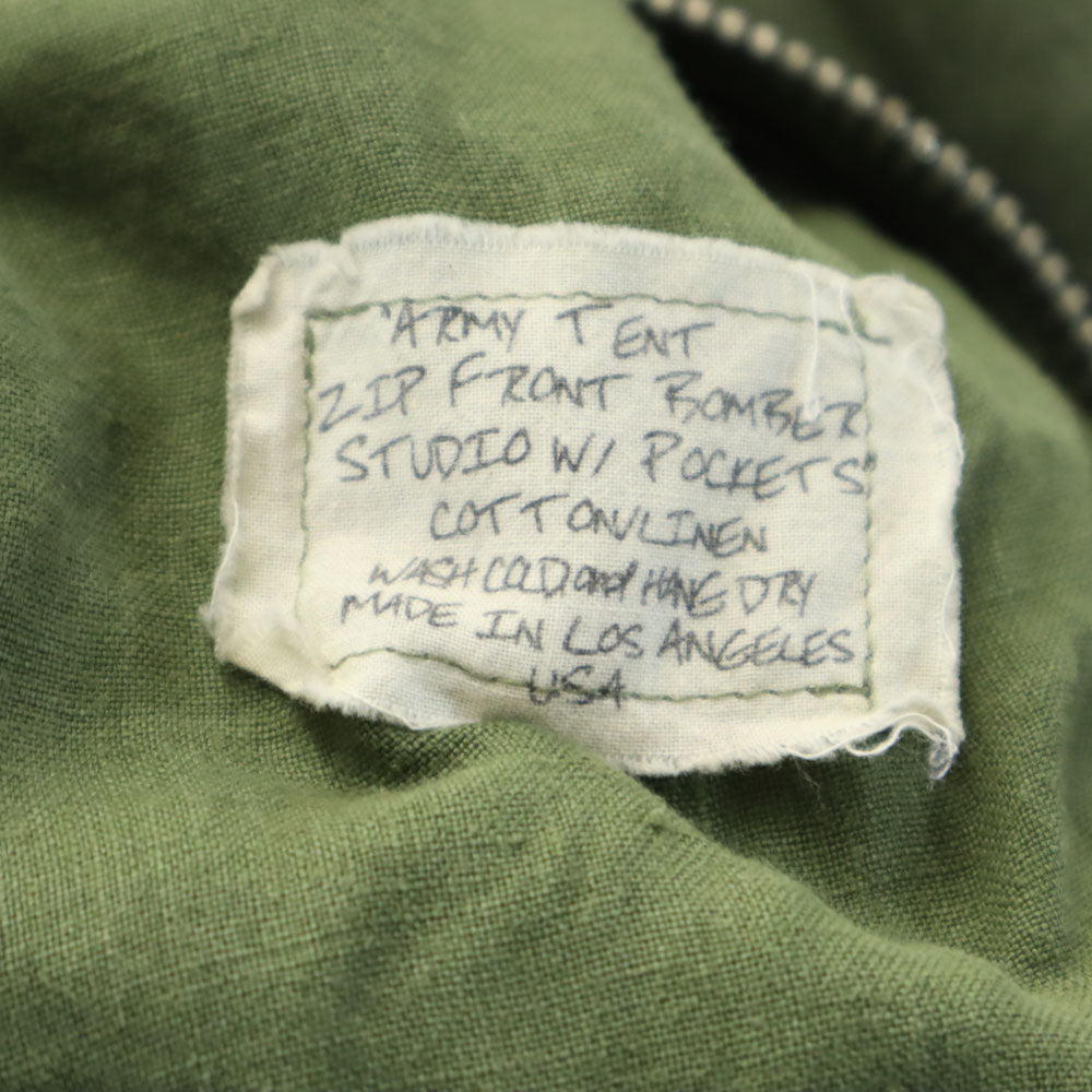 GREG LAUREN USA Made Long Sleeve Zip Jacket Khaki Size 1