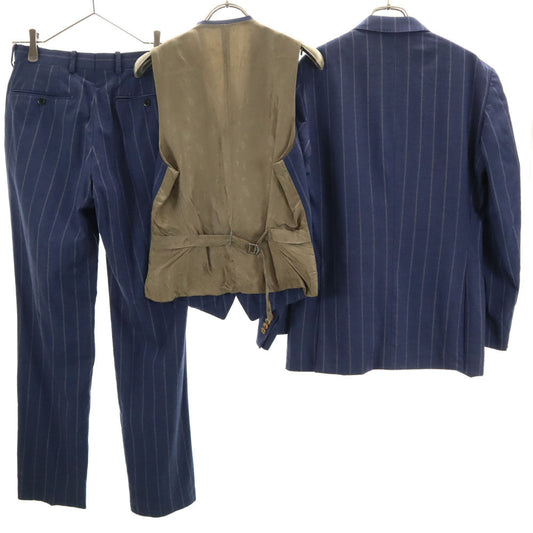 ONLY Wool Stripe Three-Piece Suit Navy