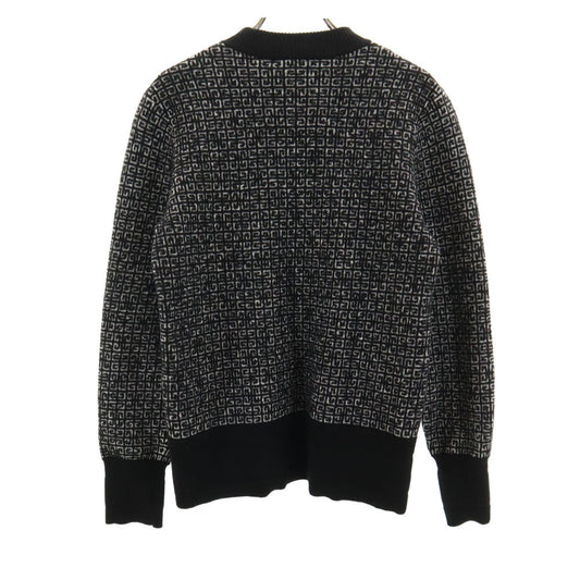 GIVENCHY All-Over Logo Long Sleeve Sweater Black Size XS