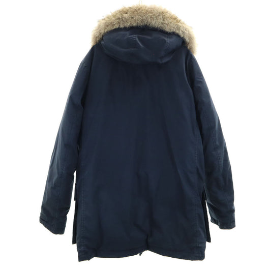 WOOLRICH Arctic Hooded Raccoon Fur Hoodie Navy Size S