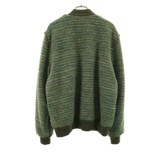 COOHEM Tweed Flight Jacket Faux Fur Lined Green Size 48