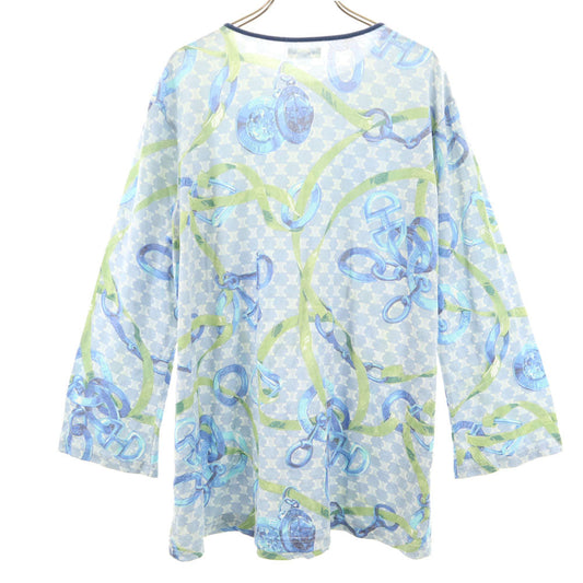 CELINE Macadam Long Sleeve T-Shirt Blue Size L