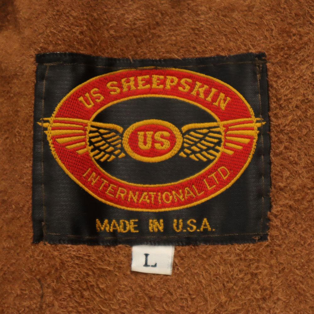 USA B-3 Type Sheepskin Mouton Jacket Brown Size L