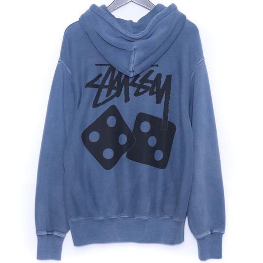 STUSSY 25SS Dice Pigment Dyed Hoodie Blue Size S