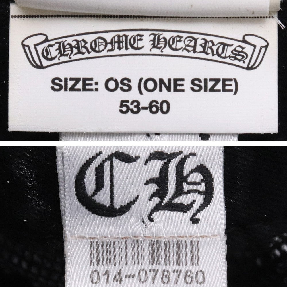 CHROME HEARTS Three Star Leather Patch Cap Black Size F