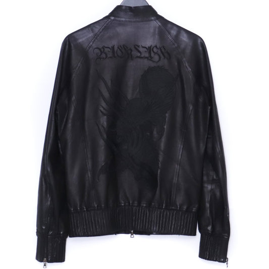 ISAMUKATAYAMA BACKLASH Oil Calf Leather Jacket Black Size 2