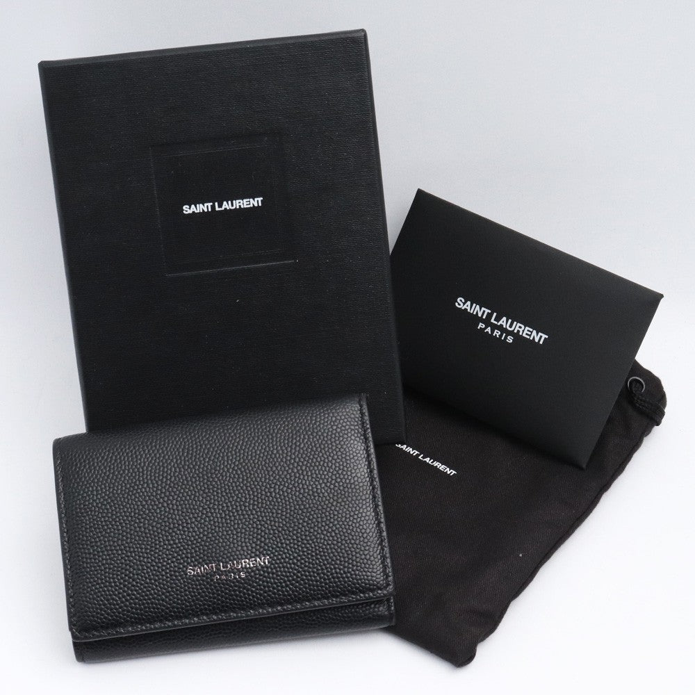 SAINT LAURENT PARIS 6-Ring Leather Key Case Black Size F
