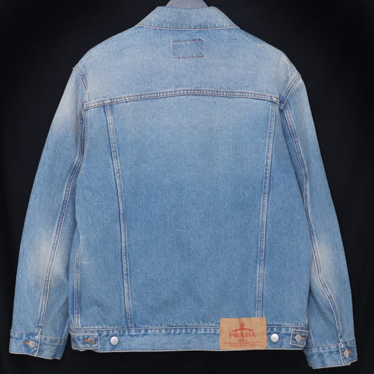 PRADA 22AW Triangle Logo Denim Jacket Indigo Size XL
