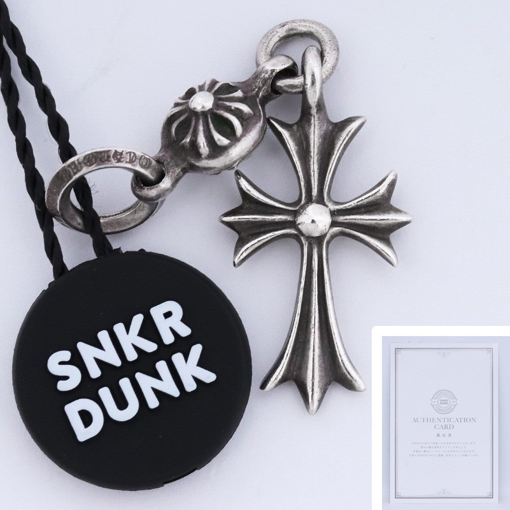 CHROME HEARTS 1 Ball Tiny CH Cross Pendant Silver Size F