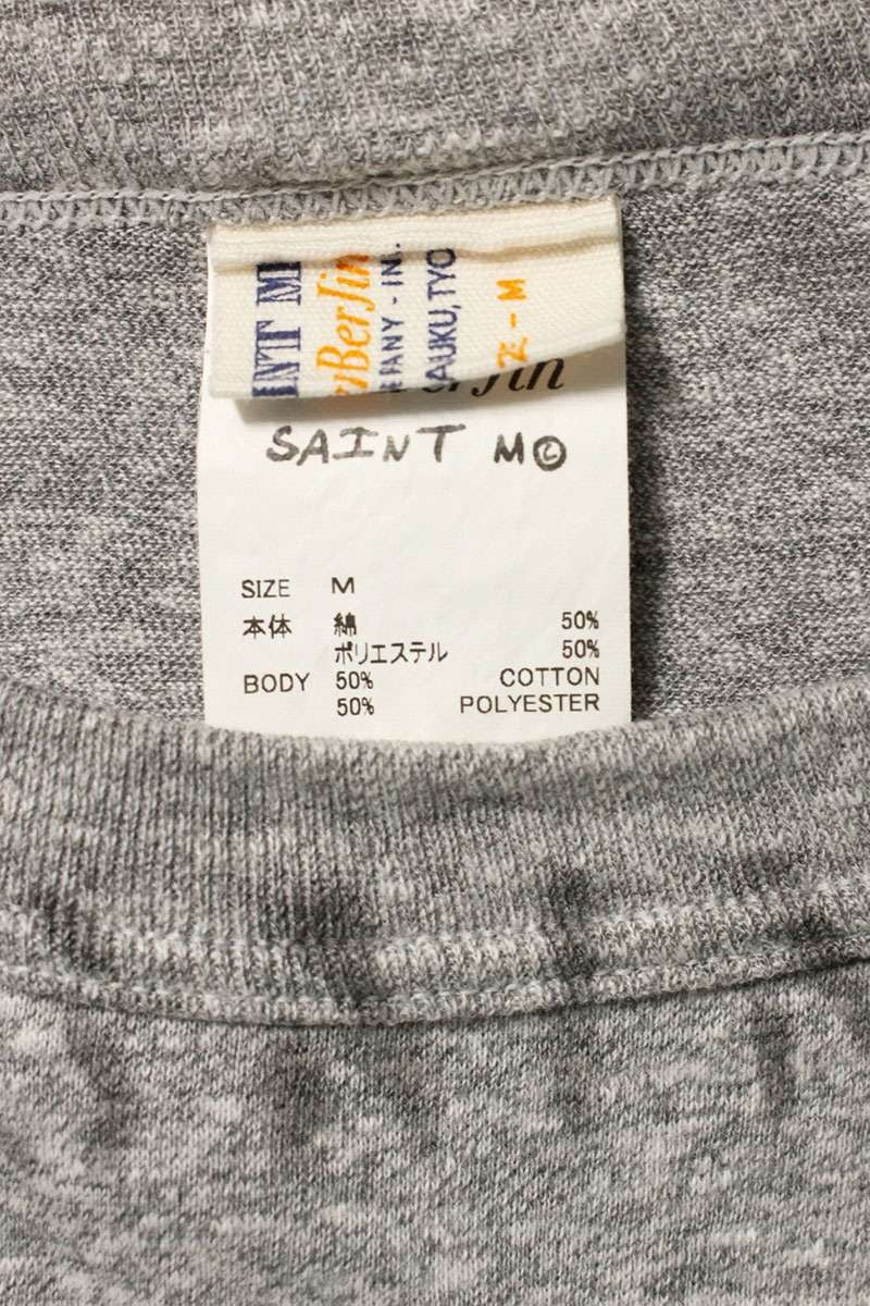 Vintage Saint Michael Tops - SAINT MICHAEL BerBerJin College Logo T-Shirt Gray Size M - Authentic Archive