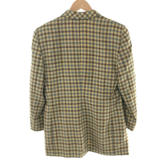Giorgio Armani Yellow Wool Check Pattern Jacket Size 42