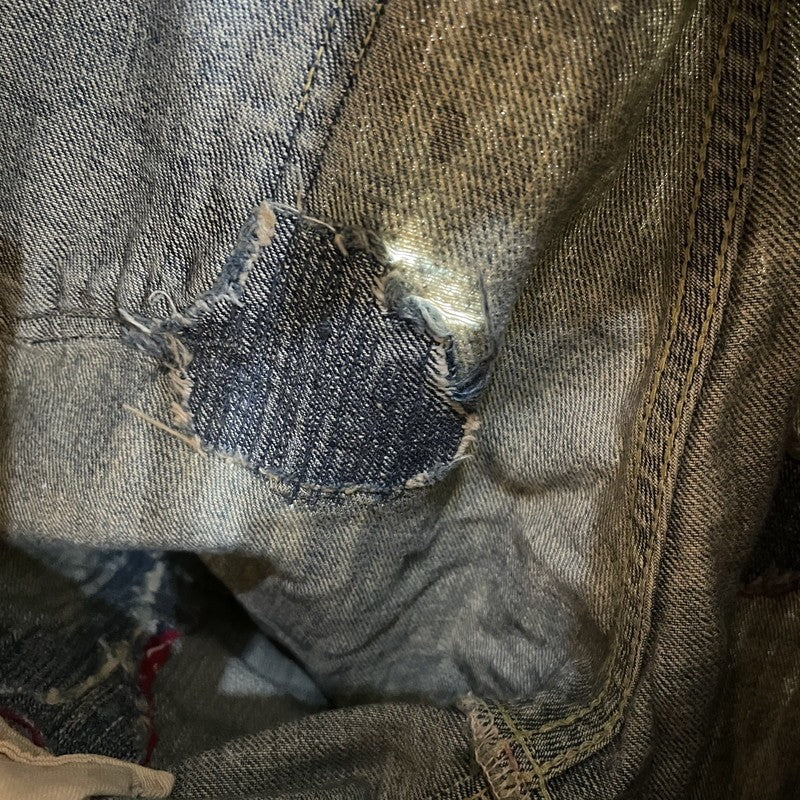 KAPITAL Studs Damaged Paisley Denim Jeans Indigo Size 28