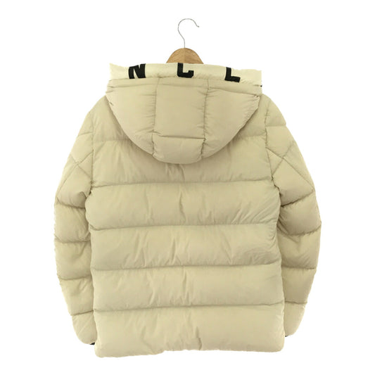 Moncler Dubois Nylon Logo Hood Down Jacket White Size 0