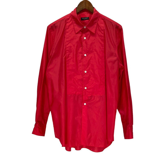 Comme des Garcons 99SS Red Frill Nylon Bib Shirt Size S