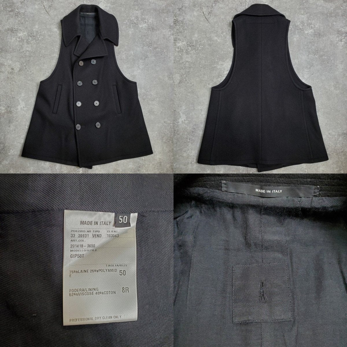 GIVENCHY Limited Collection Coat Black Size 50