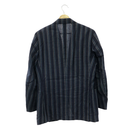 LARDINI Linen Cotton Navy Stripe Tailored Blazer Size 46