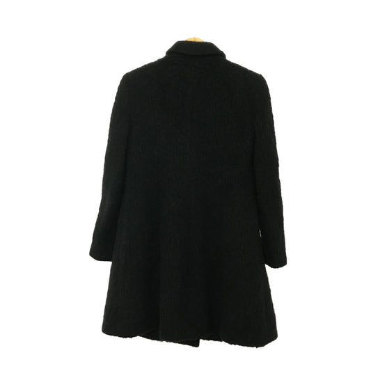 ETRO Black Wool Mohair Alpaca Blend Long Coat Size 42