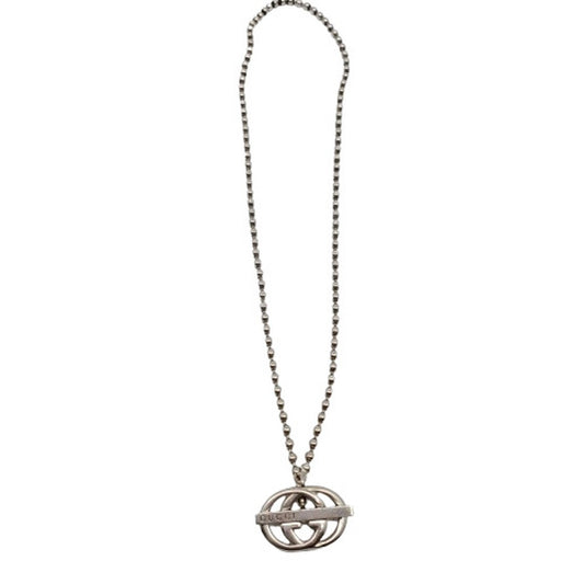 Gucci GG Bar Ball Chain Necklace Sterling
