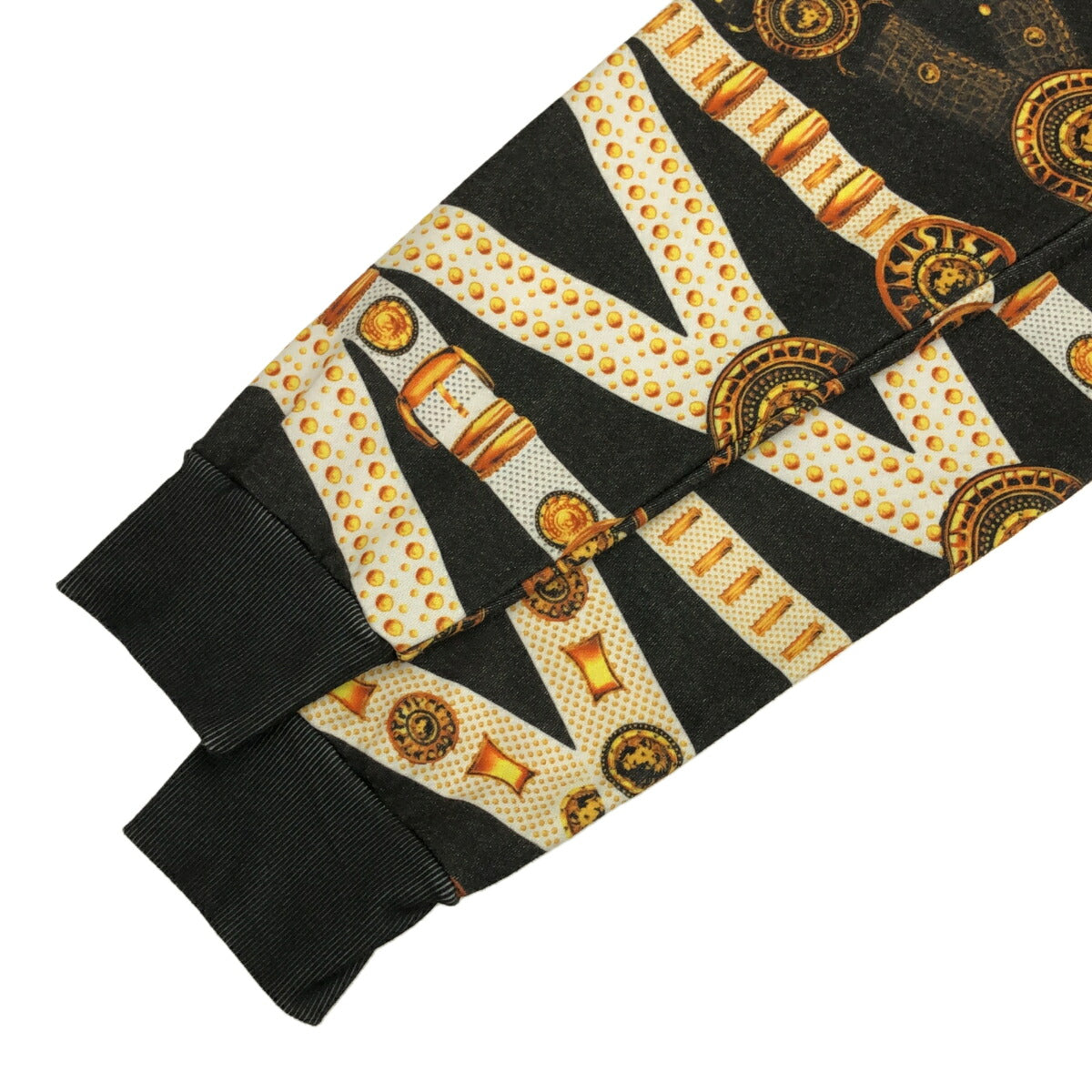 Versace Black Patterned Cotton Hoodie Size XL