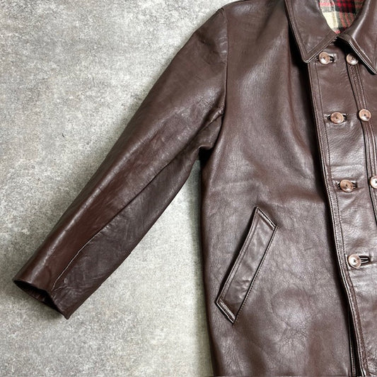 Vintage Brown Le Corbusier Leather Jacket Size XL