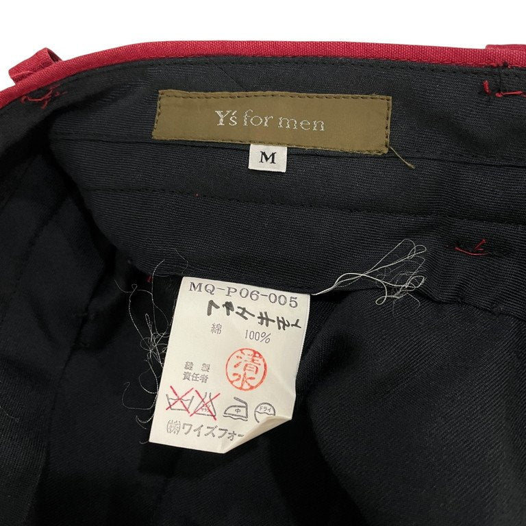 Y's for men 90s Cotton 1-Tuck Tapered Pants Red Size M