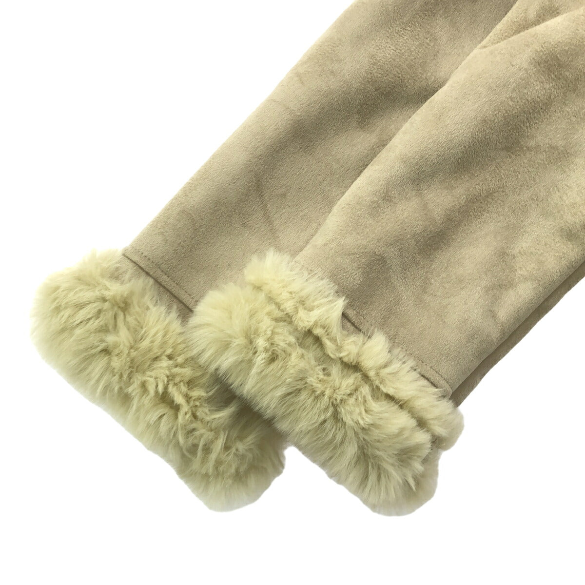 Wilsons Leather Suede Faux Fur Coat Ivory Size S