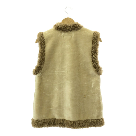 MUVEIL 21AW Embroidered Faux Mouton Vest Size 38