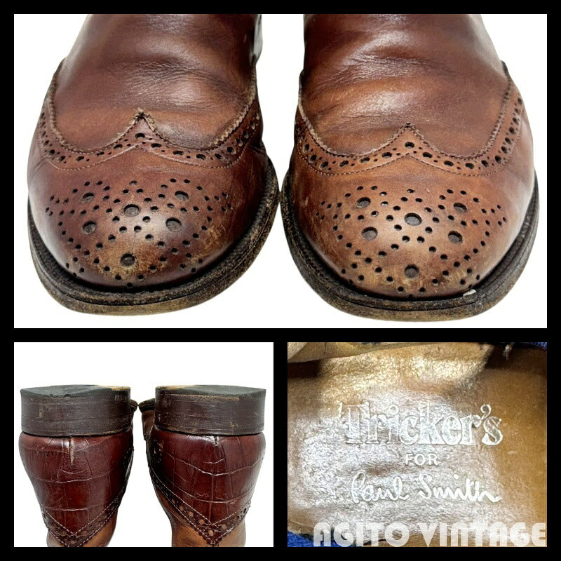 Tricker's Paul Smith Brown Blue Wingtip Chelsea Size 6.5