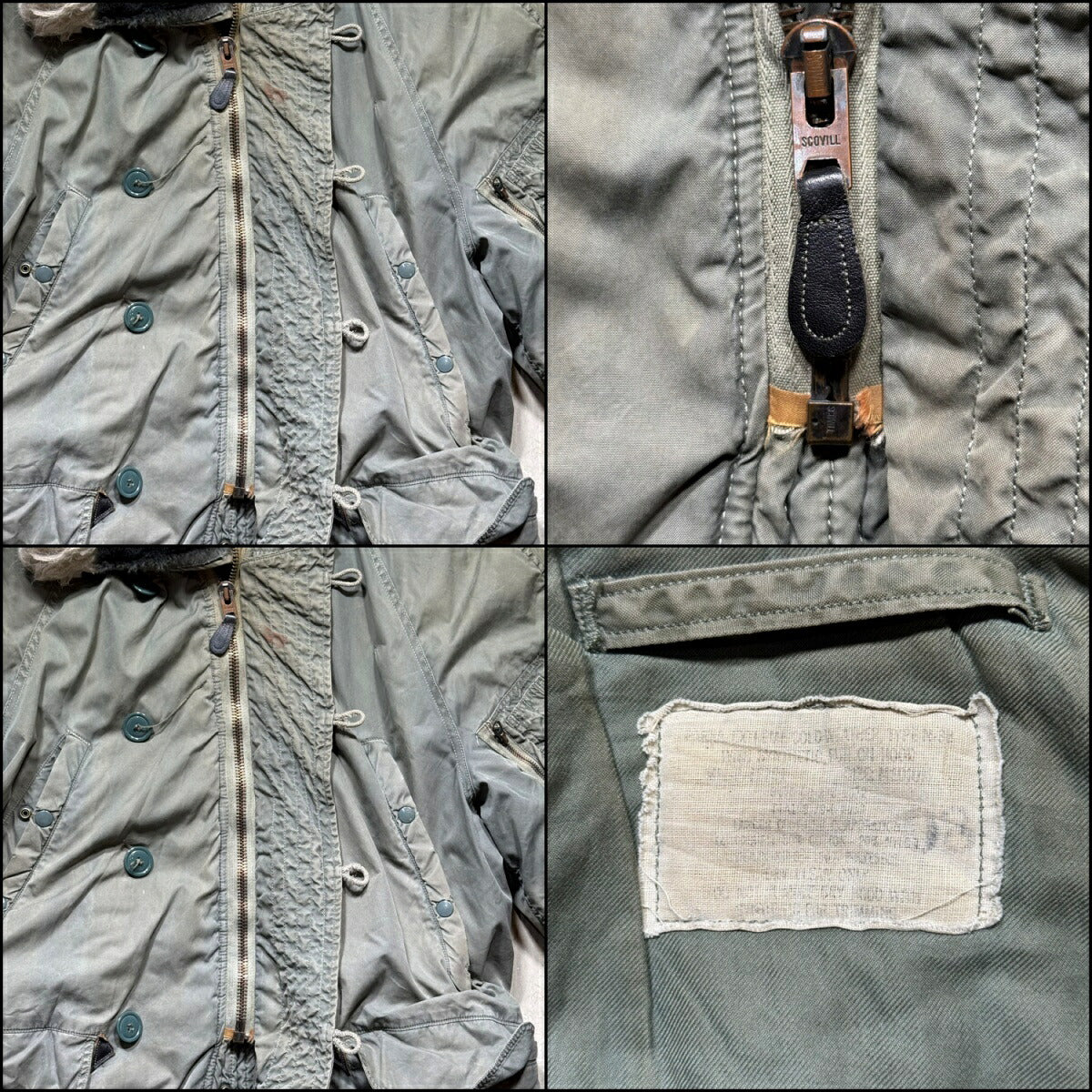 Vintage 70s USAF N-3B Khaki Flight Jacket Size M