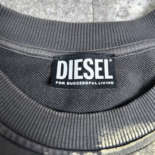 Diesel Maxi Logo Printed Sweatshirt Charcoal Gray Size M