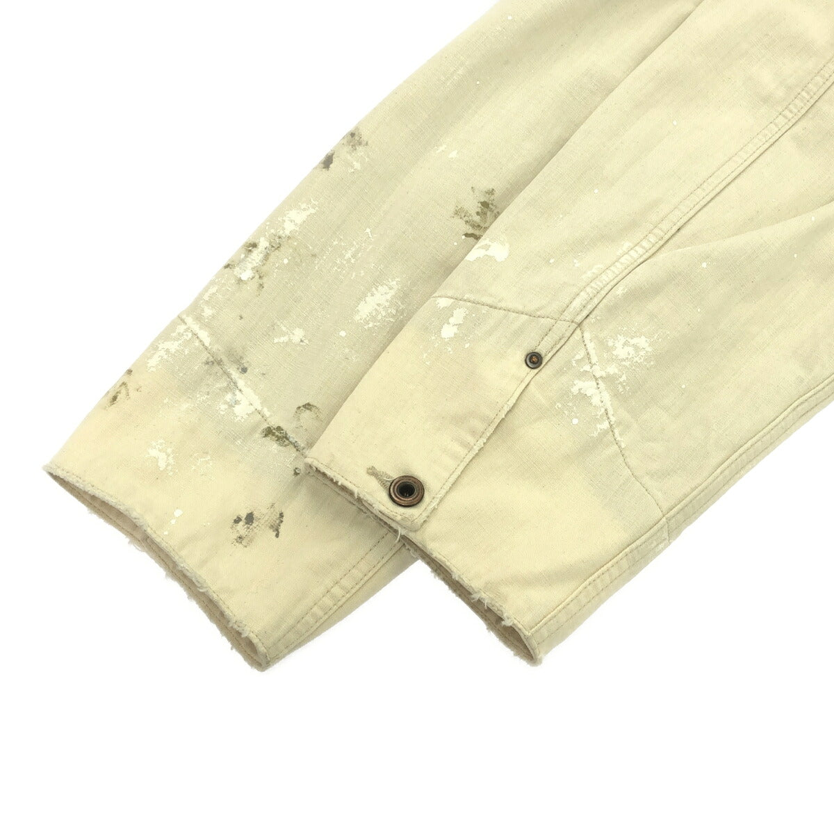 JOHNBULL Paint Distressed Blanket Jacket Natural Size L
