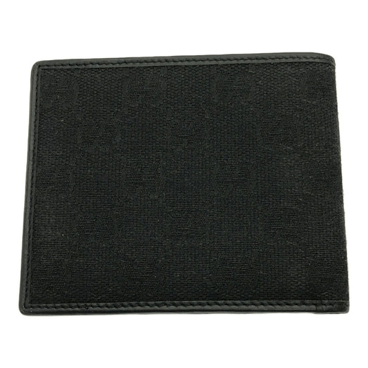 Gucci Black GG Canvas Leather Bi-Fold Wallet