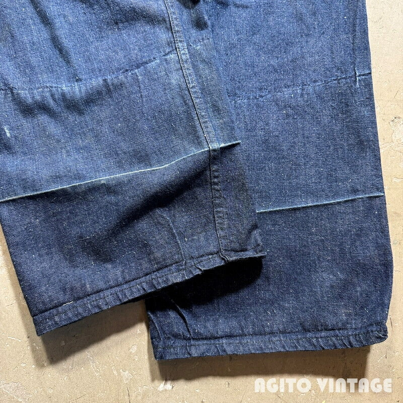 Unknown 40s WWII Dark Indigo Denim Jumpsuit Size W40
