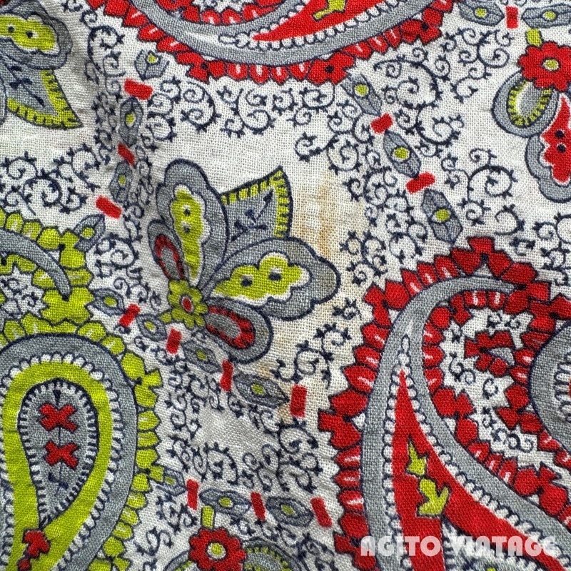 Jack Coudle Ltd. 50s Paisley Cotton Seersucker Shirt Size L