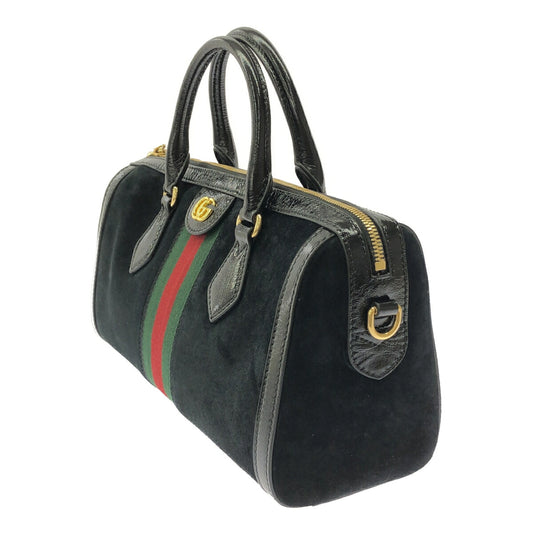 Gucci Black Ophidia GG Suede 2-Way Mini Boston
