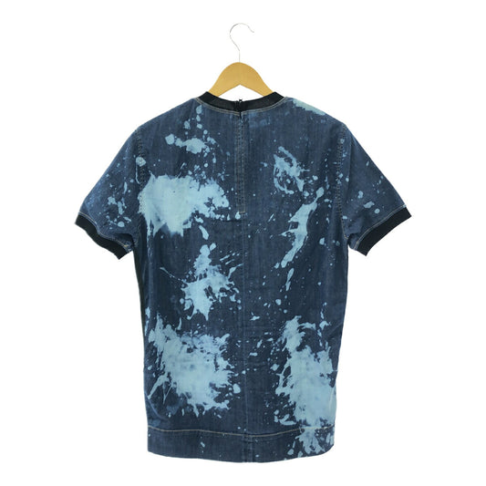 DSQUARED2 2017AW Bleached Denim Ring T-Shirt Blue Size 46