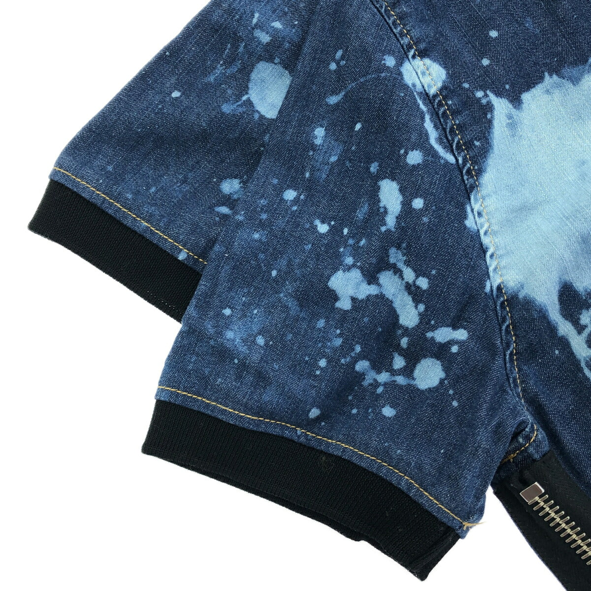 DSQUARED2 2017AW Bleached Denim Ring T-Shirt Blue Size 46